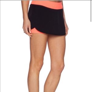 Lorna Jane LJ Pivot Core Stability Athletic Running Skort Black Tangerine szM